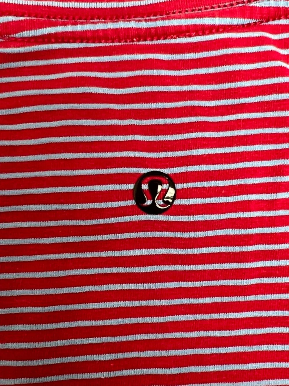 Lululemon 5 Year Basic Long Sleeve Classic Stripe Black Swan Love Red - Picture 5 of 5